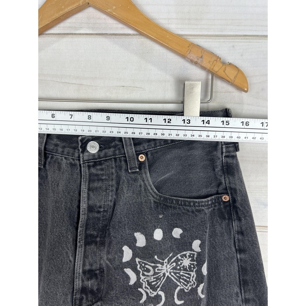 VTG Levis 501 Jeans Adult 33x30 XX Black Graphics Made USA Celestial Rips 90s - Picture 6 of 11